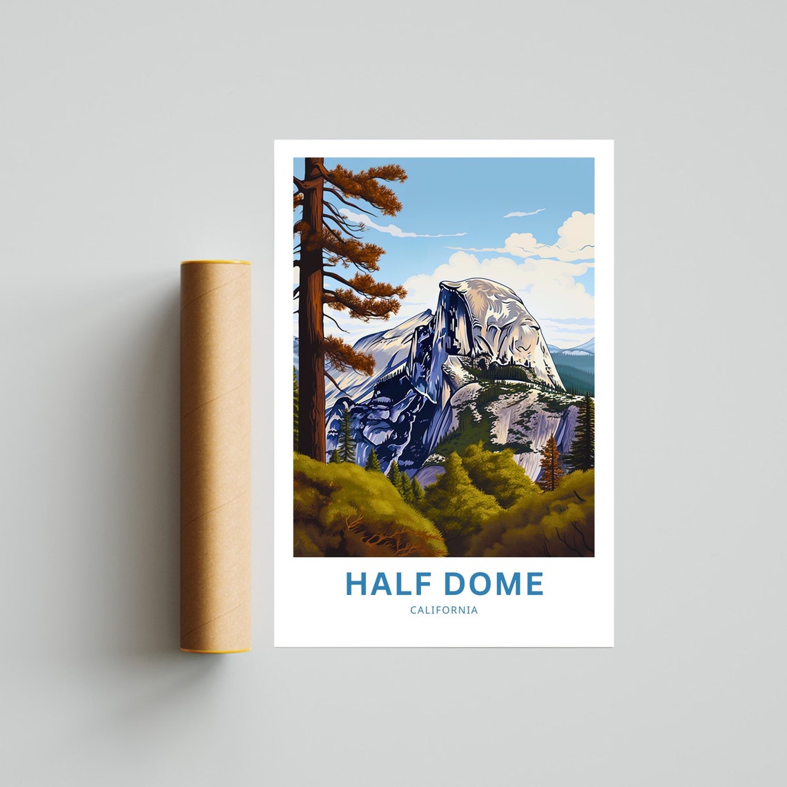 Half Dome California Yosemite Iconic Summit View Travel Poster - Image 4