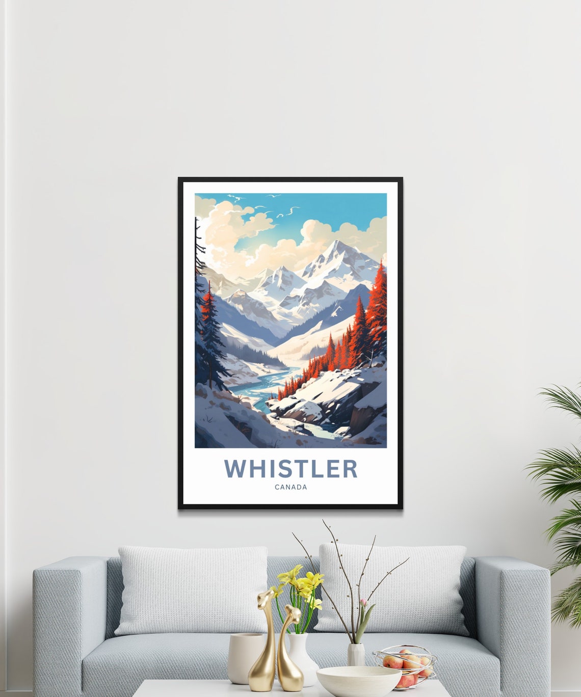 Whistler Canada Snowy Alpine Valley River Winter Scenic Poster - Image 3