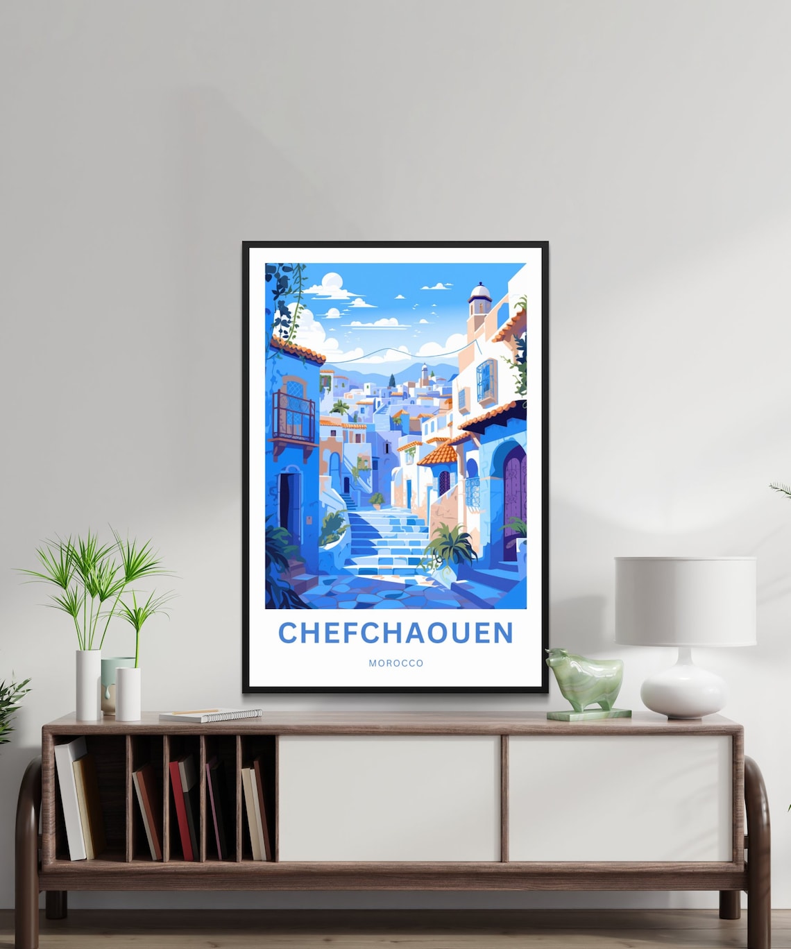Chefchaouen Morocco Blue City Old Town Street Travel Poster Artwork - Image 2