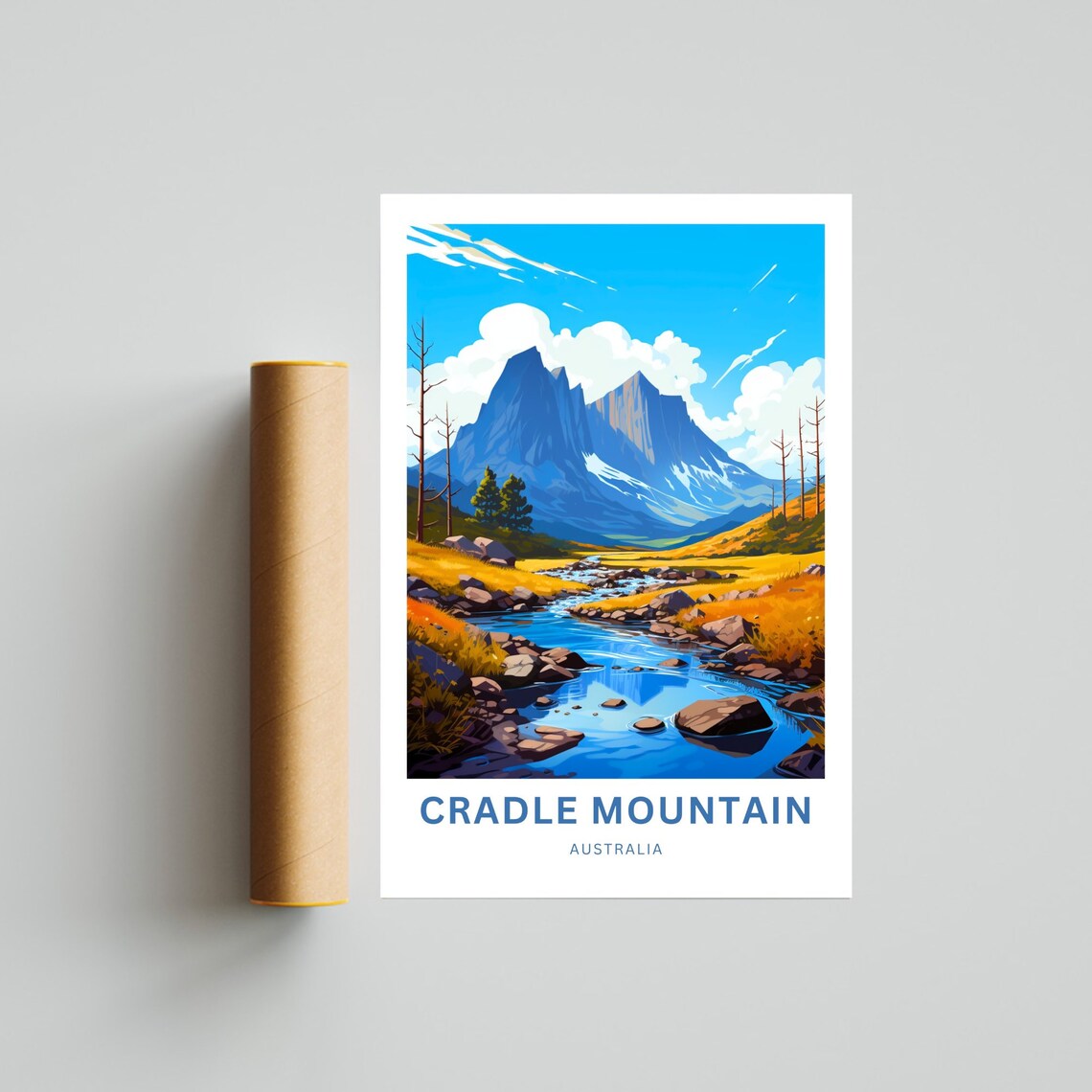 Cradle Mountain Australia Alpine River Valley Scenic Art Poster - Image 4