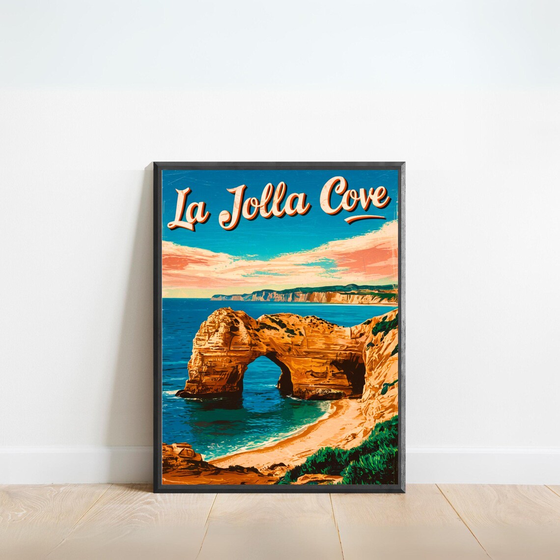 La Jolla Cove California Sea Arch Rock Formation Ocean Travel Poster