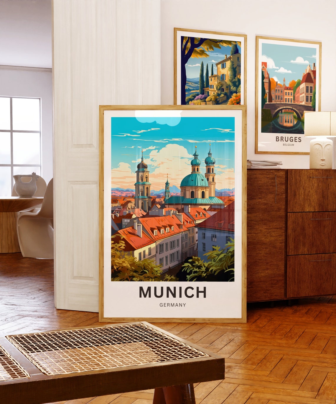 Munich Germany Old Town Roofs Cathedral Domes Scenic Art Poster - Image 5