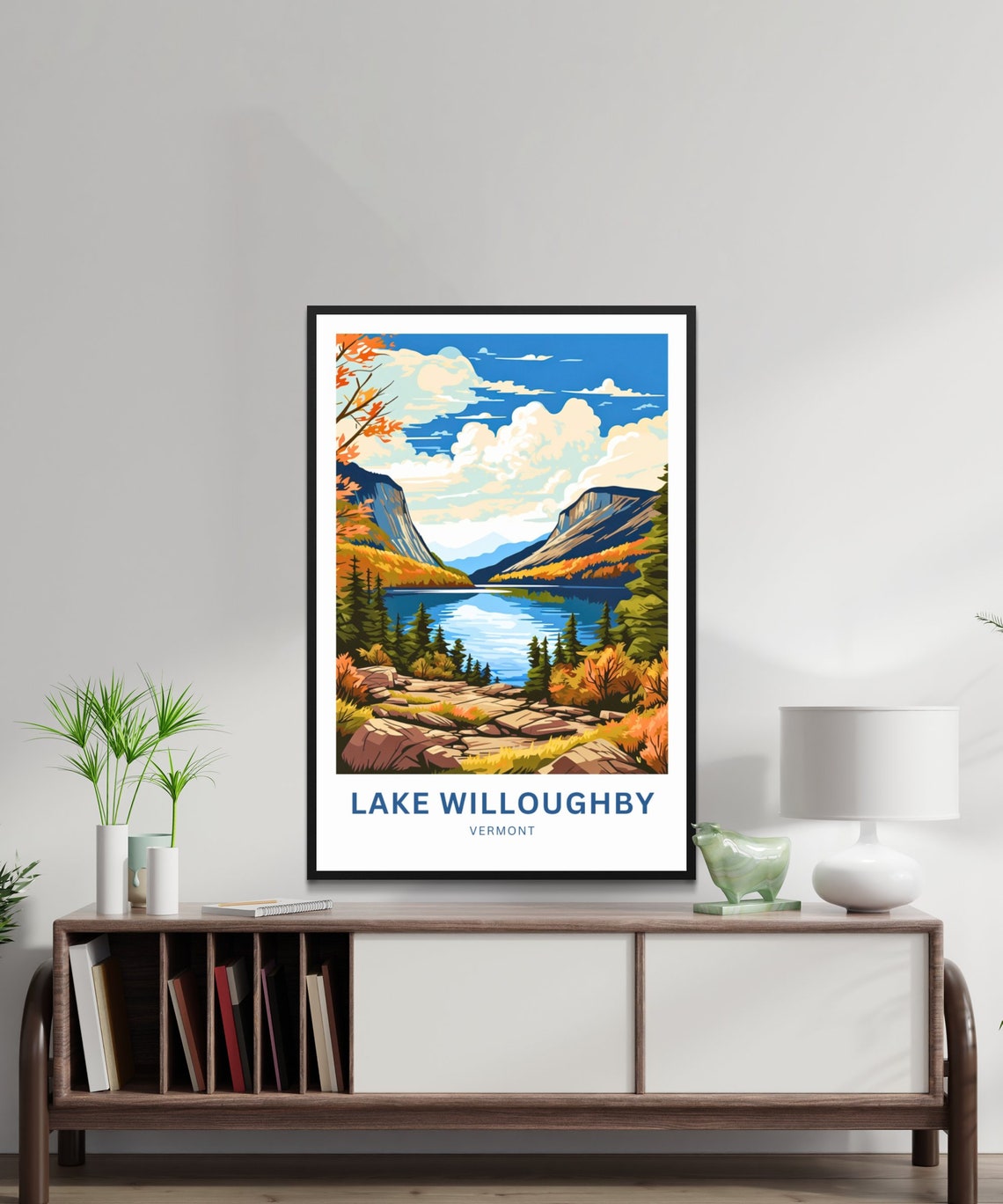 Personalized Lake Willoughby Vermont Autumn Cliff Lake Poster - Image 2