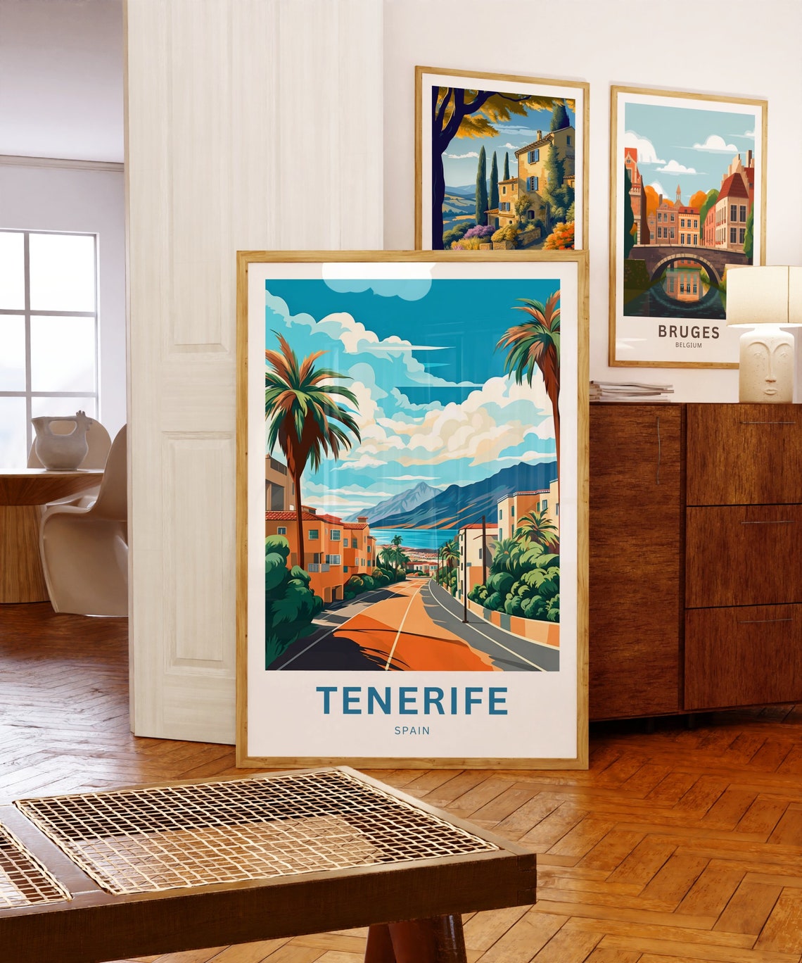 Tenerife Spain Palm Street Beach Custom Personalized Travel Poster - Image 5