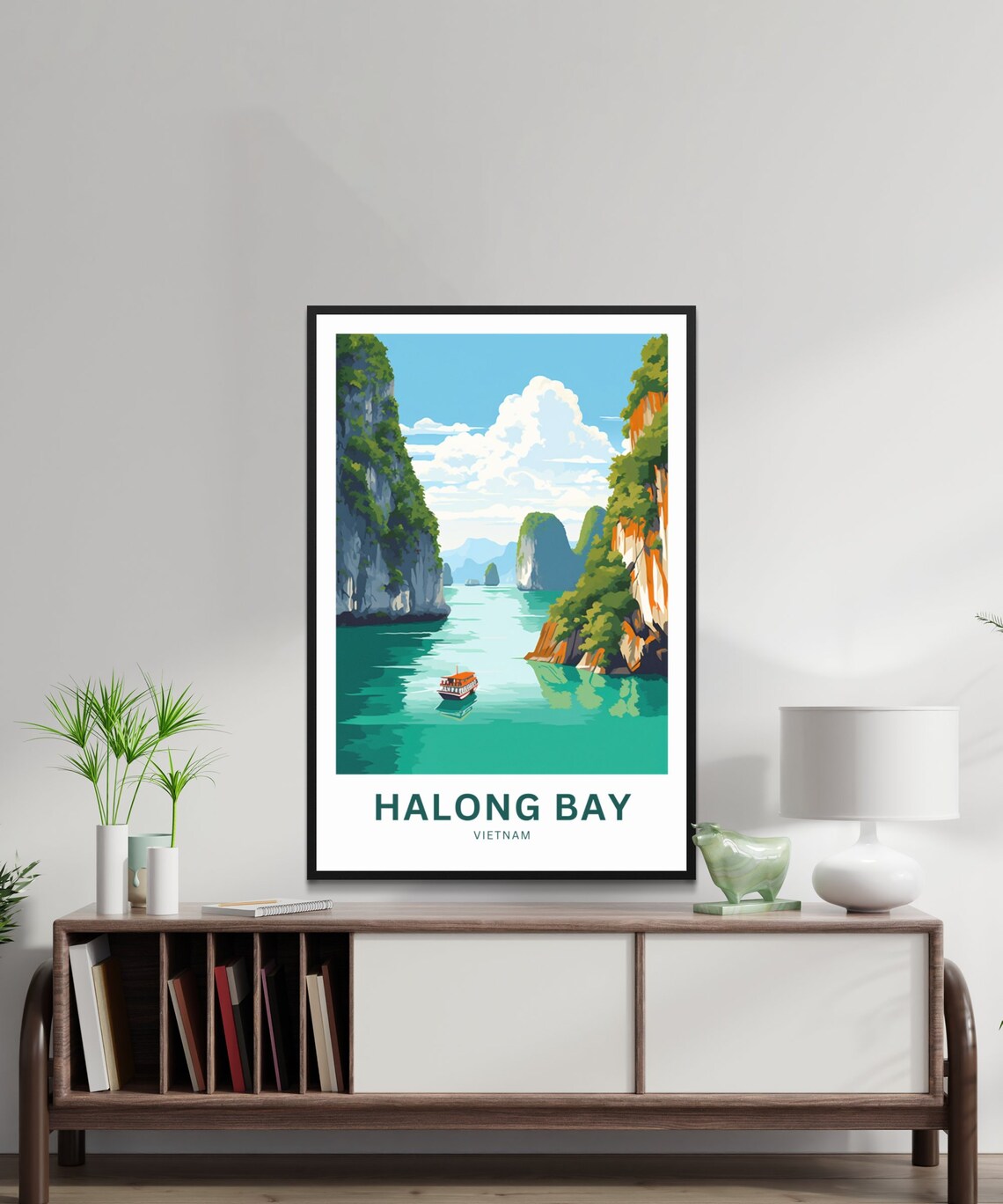 Halong Bay Vietnam Limestone Karst Cruise Boat Travel Poster - Image 2