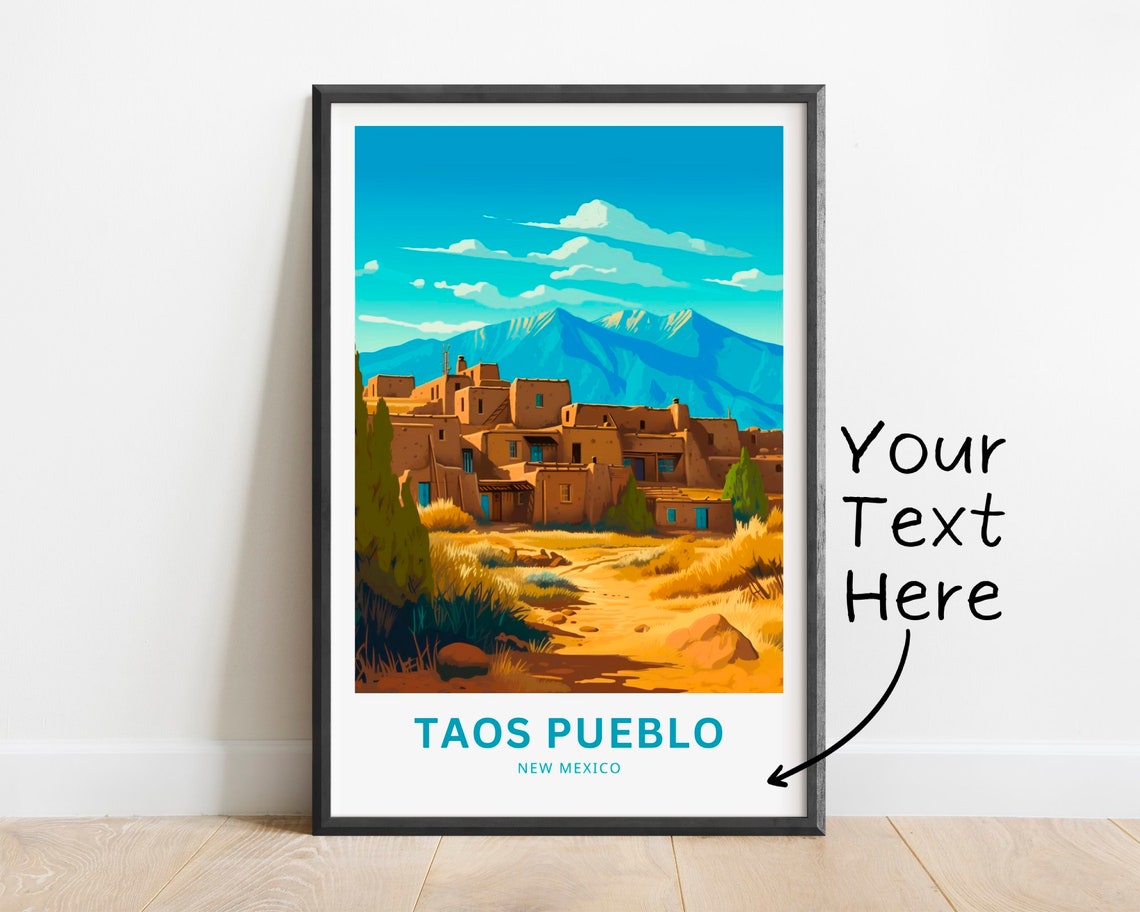 Personalized Toas Pueblo Travel Print Toas Pueblo Poster New Mexico Wall Art Framed Present Gift New Mexico Present