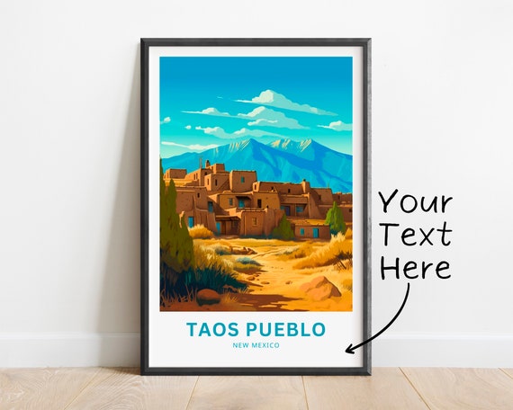 Personalized Toas Pueblo Travel Print Toas Pueblo Poster New Mexico Wall Art Framed Present Gift New Mexico Present