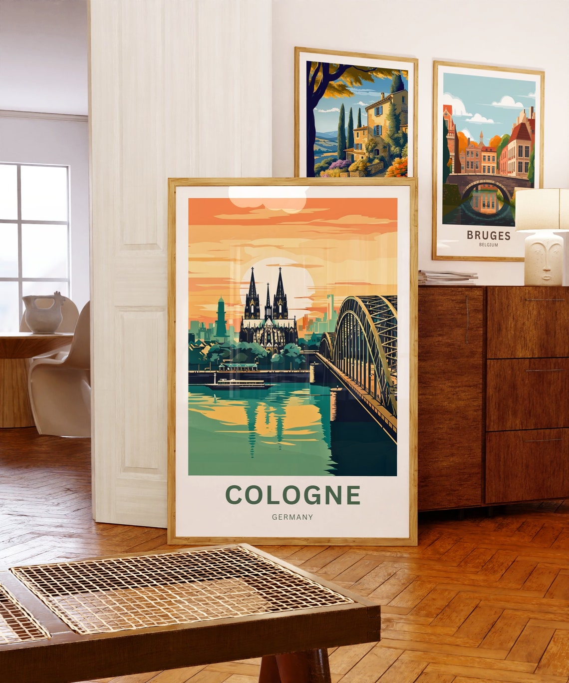 Personalized Cologne Germany Cathedral Sunset Over the Rhine Poster - Image 5