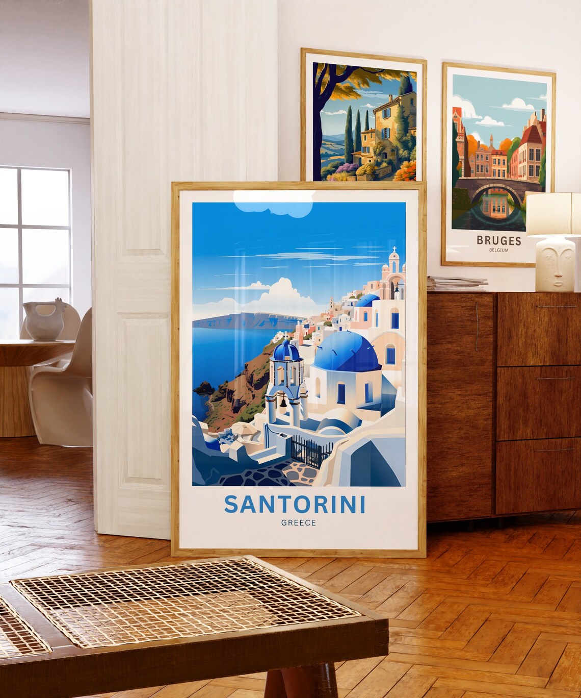 Personalized Santorini Travel Poster, Greece Wall Art - Image 5
