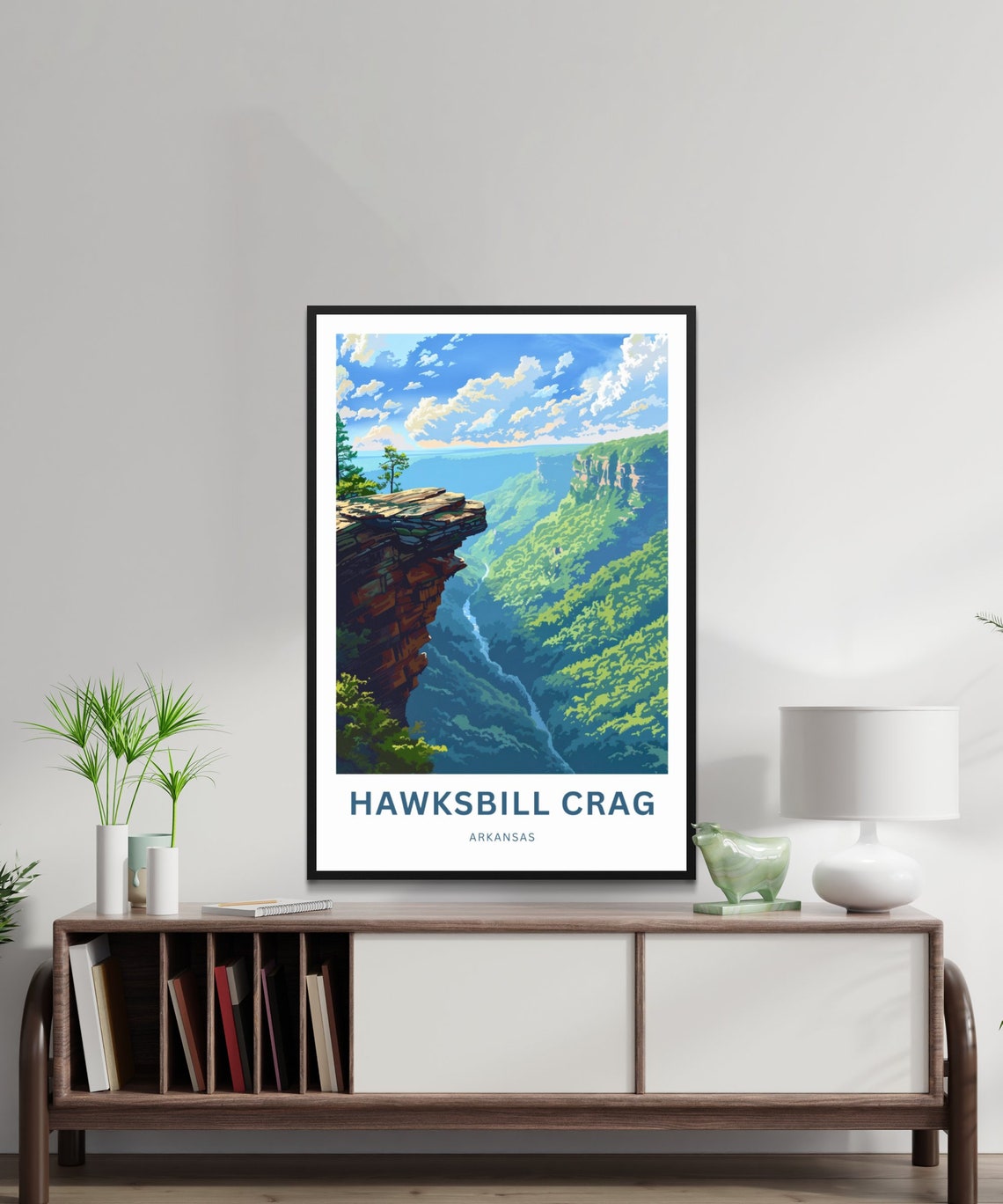 Personalized Hawksbill Crag Arkansas Emerald Canyon Travel Poster - Image 2