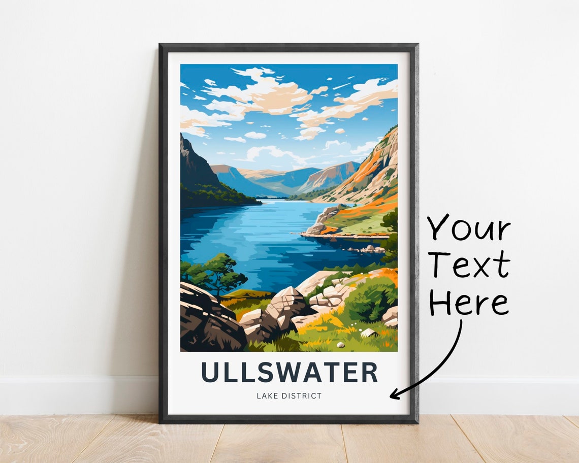 Personalized Ullswater Lake District Hilltop View Travel Poster