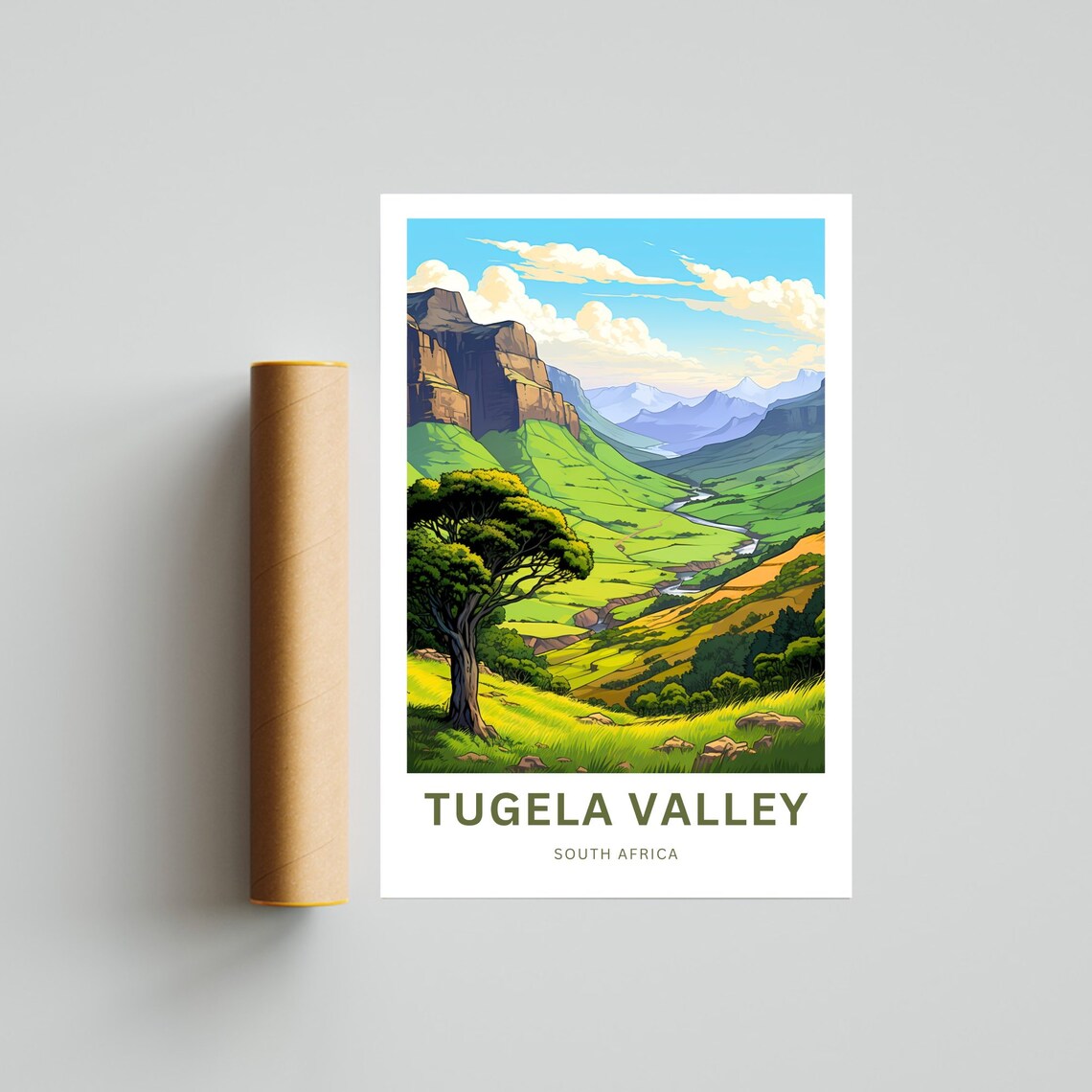 Tugela Valley South Africa River Valley Escarpment Travel Poster - Image 4