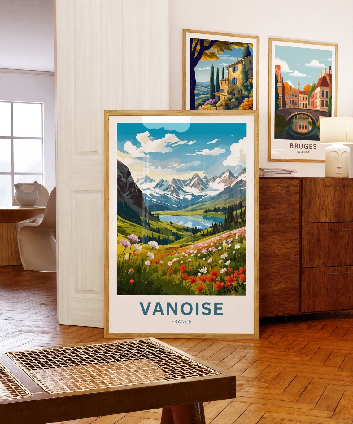 Vanoise France Wildflower Hillside Personalized Travel Poster - Image 5