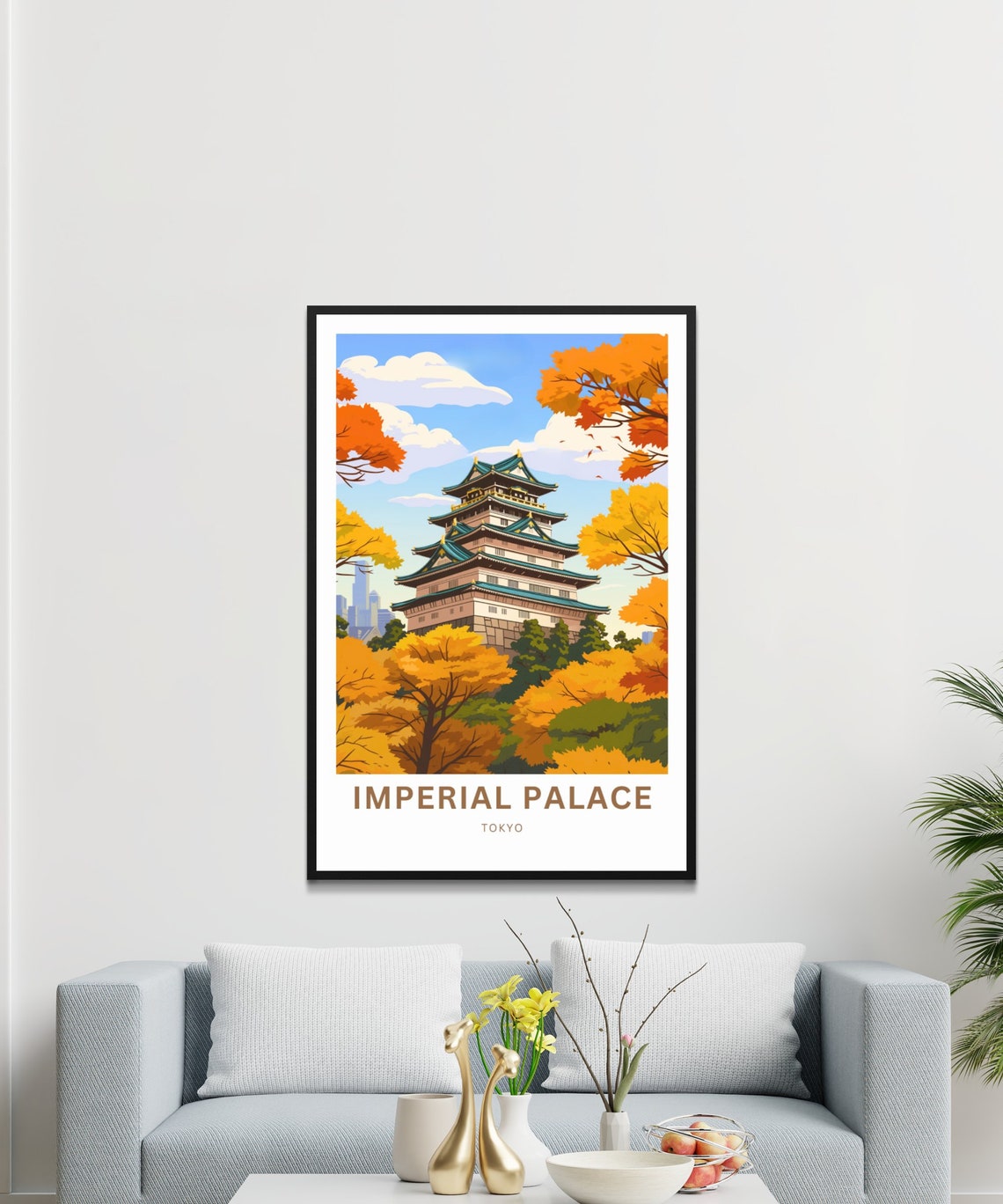 Tokyo Imperial Palace Autumn Castle Tower Travel Poster Japan City Art - Image 3