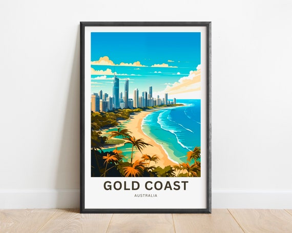Gold Coast Travel Poster, Queensland Australia