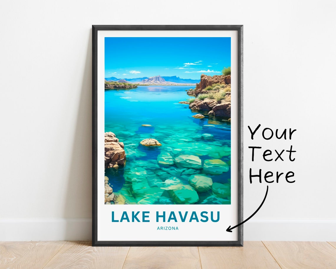 Lake Havasu Arizona Personalized Travel Poster with Custom Text
