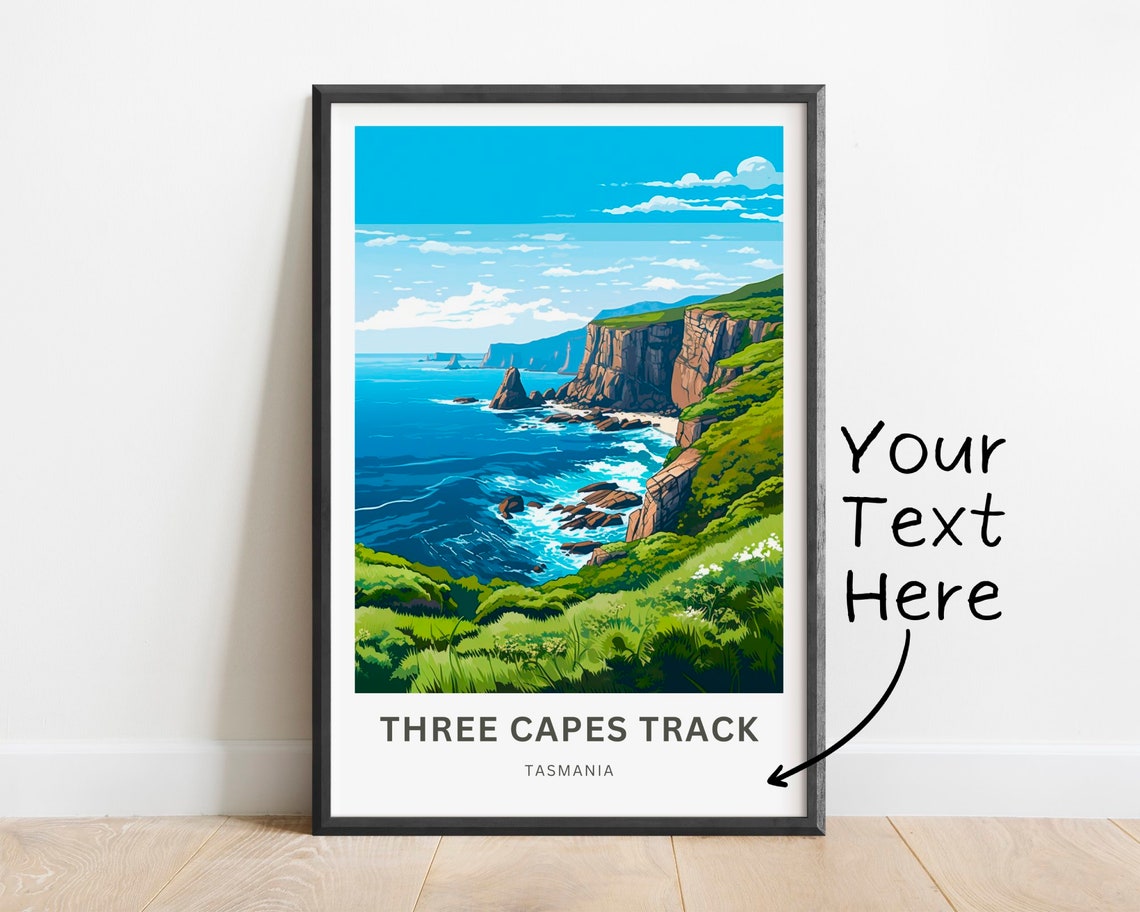 Three Capes Track Tasmania Coastal Cliffs Personalized Art Poster