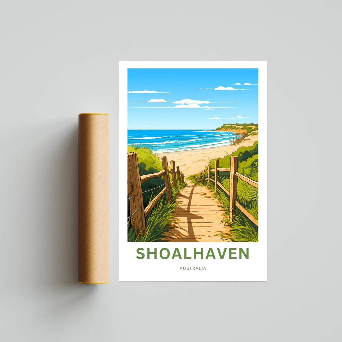 Shoalhaven Australia Boardwalk Over the Dunes to the Beach Poster - Image 4