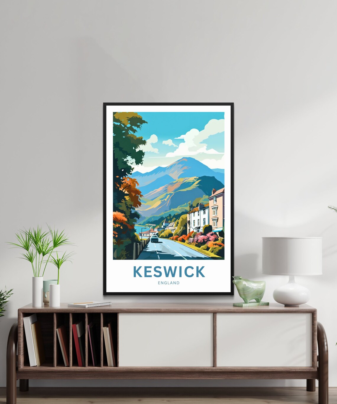 Keswick England Lake District Town Street Fell View Custom Poster - Image 2