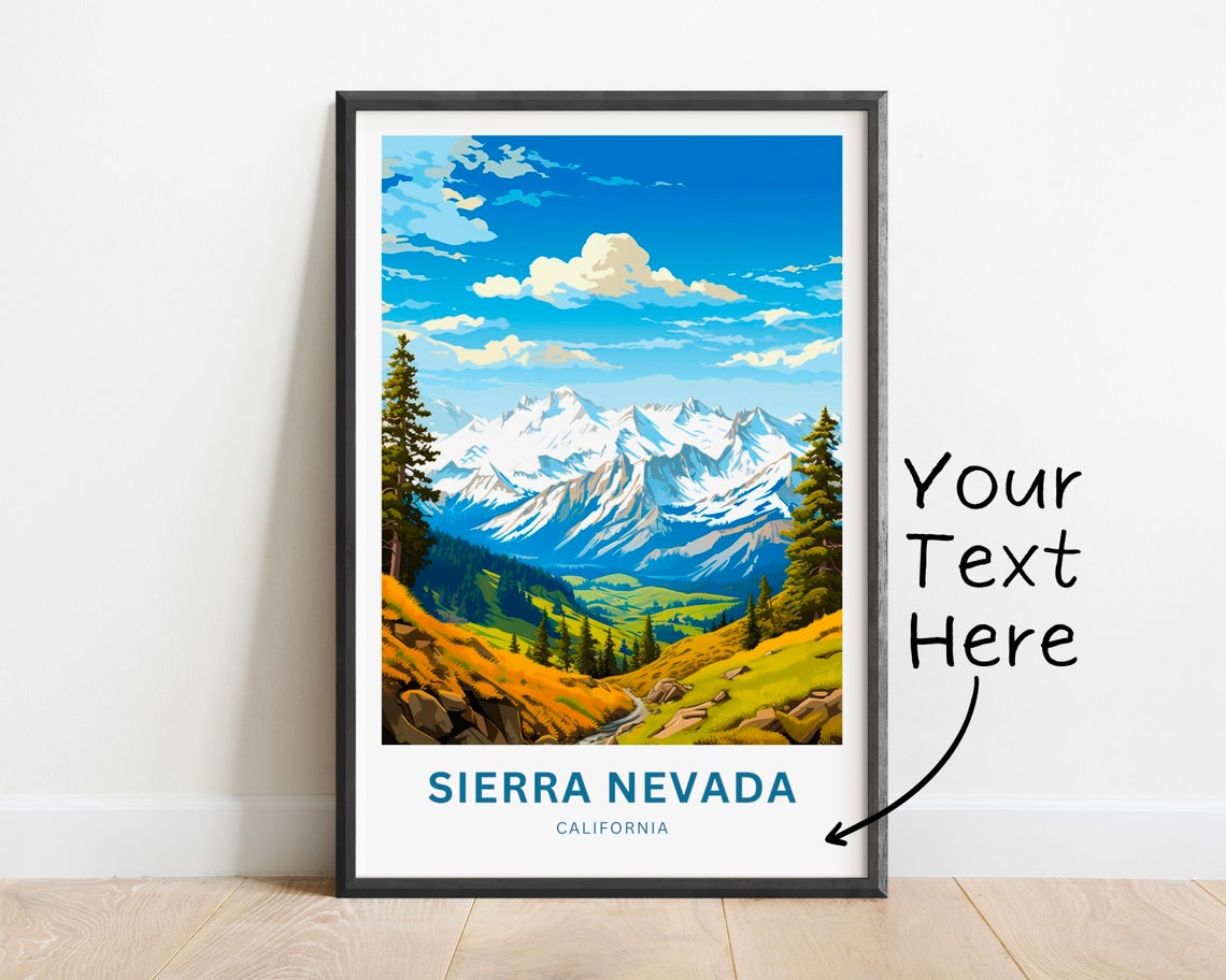 Sierra Nevada California Snowy Peaks Valley Personalized Poster