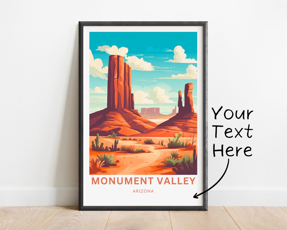 Personalized Monument Valley Arizona Red Rock Desert Travel Poster