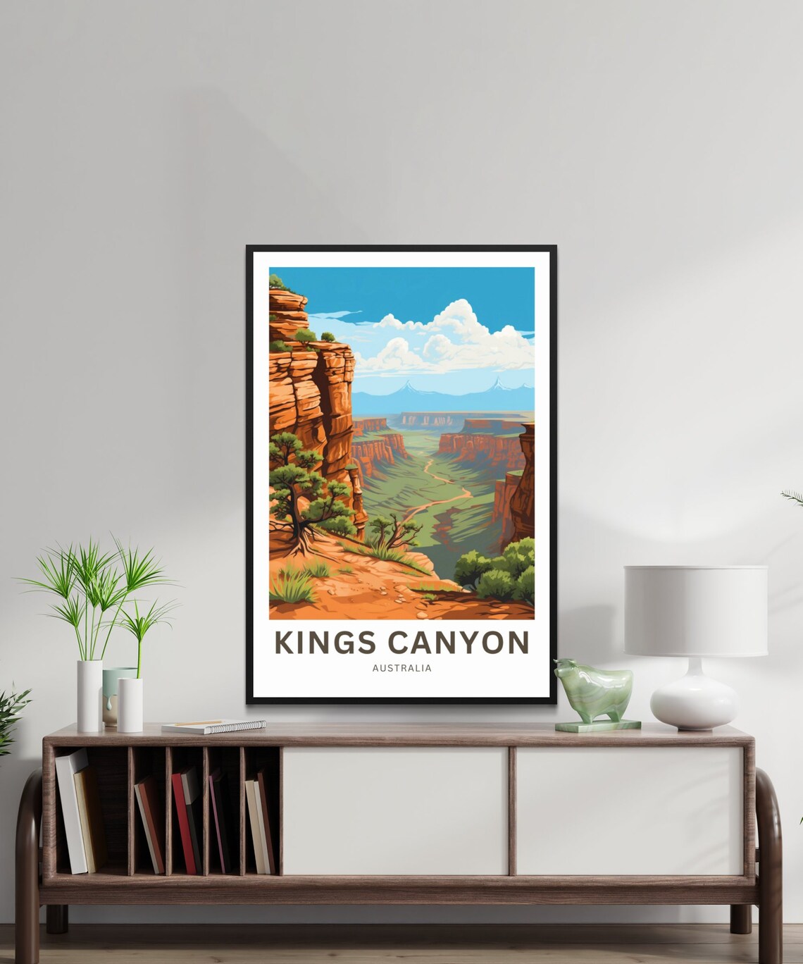 Kings Canyon Australia Red Rock Desert Vintage Travel Poster - Image 2