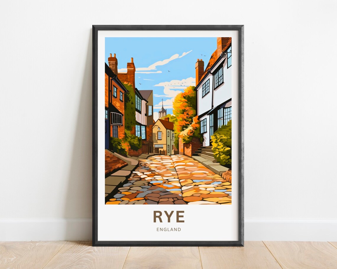 Rye Travel Poster, England Travel Wall Art