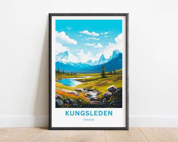 Kungsleden Sweden Minimalist Mountain Landscape Art Print