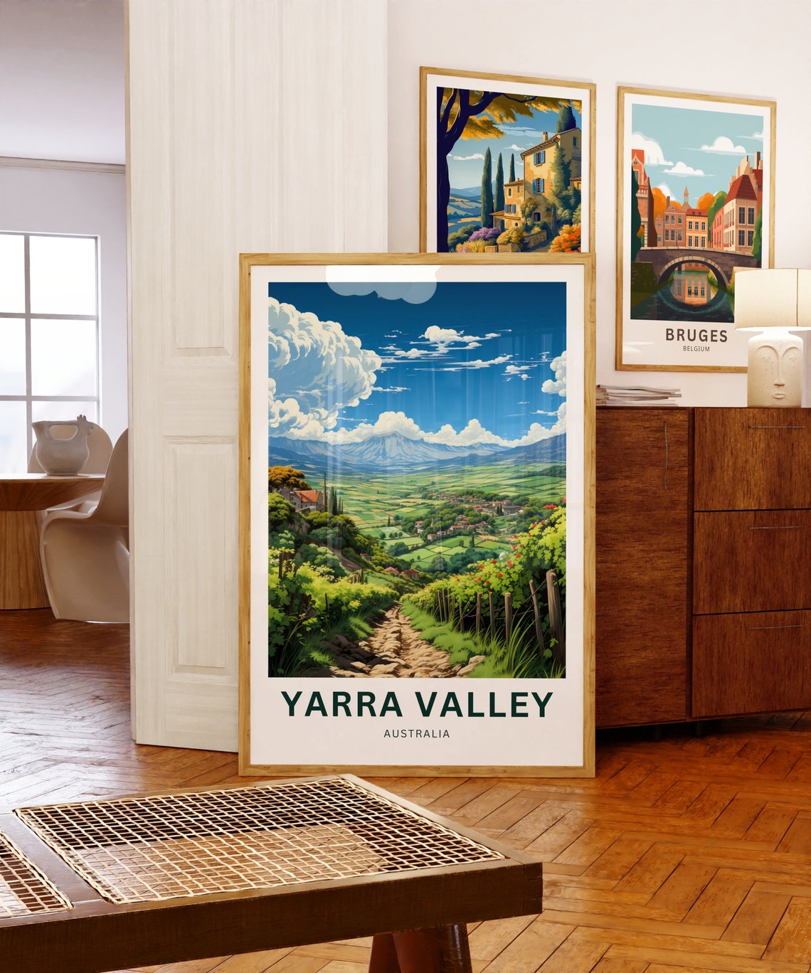 Yarra Valley Australia Vineyard Hills Personalized Travel Poster - Image 5