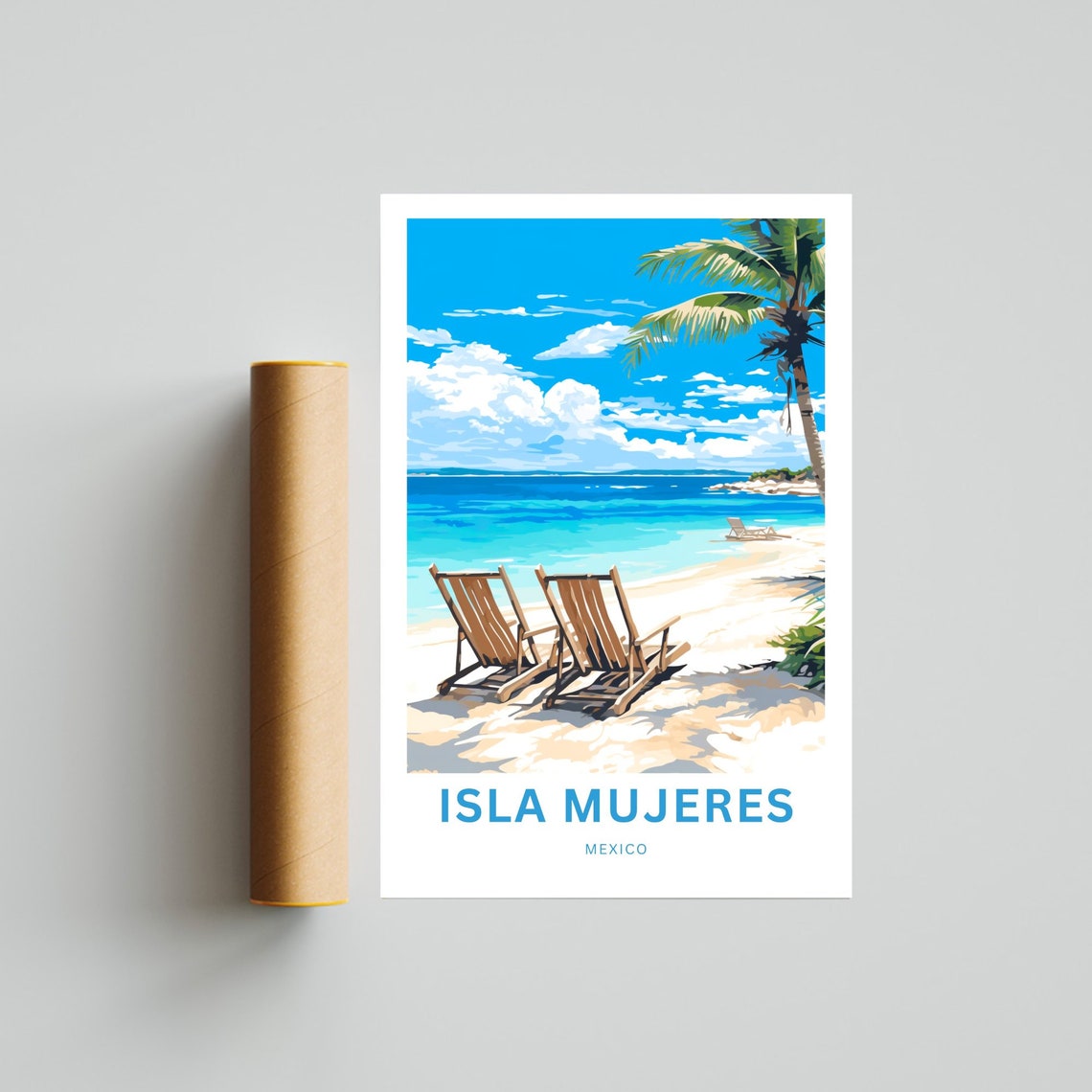 Personalized Isla Mujeres Travel Print Isla Mujeres Poster Mexico Wall Art Framed Present Gift Mexico Present - Image 4