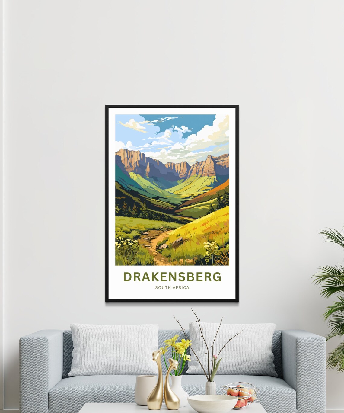 Drakensberg Travel Poster, South Africa Wall Art - Image 3