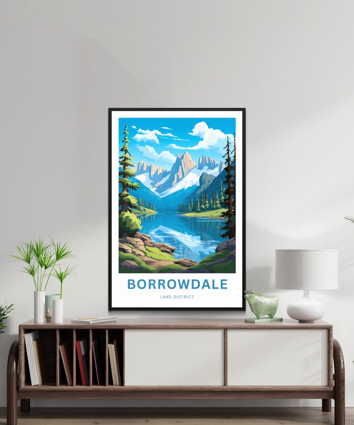 Personalized Borrowdale Lake District Glacial Lake Travel Poster - Image 2