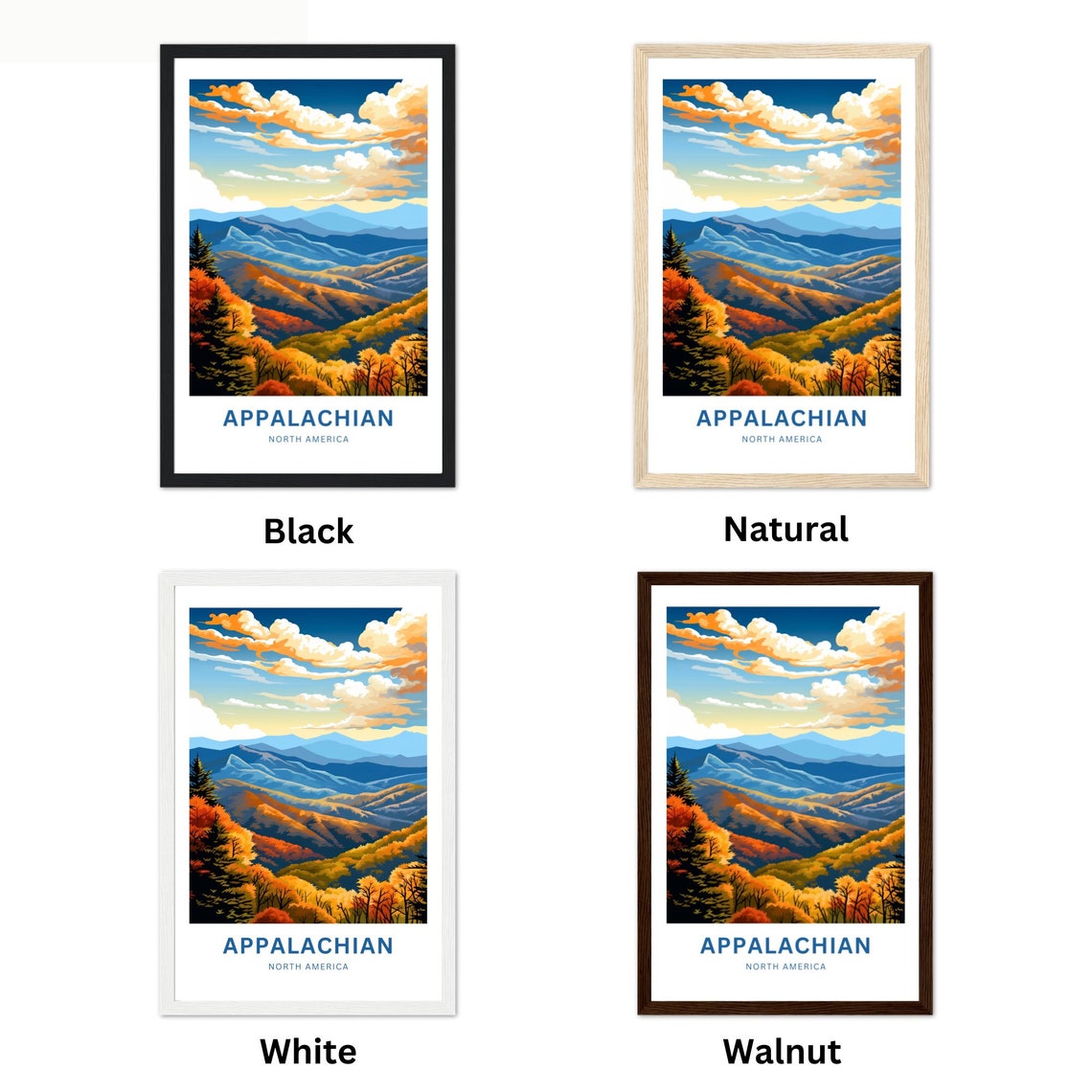 Appalachian North America Sunset Ridges Personalized Scenic Poster - Image 2