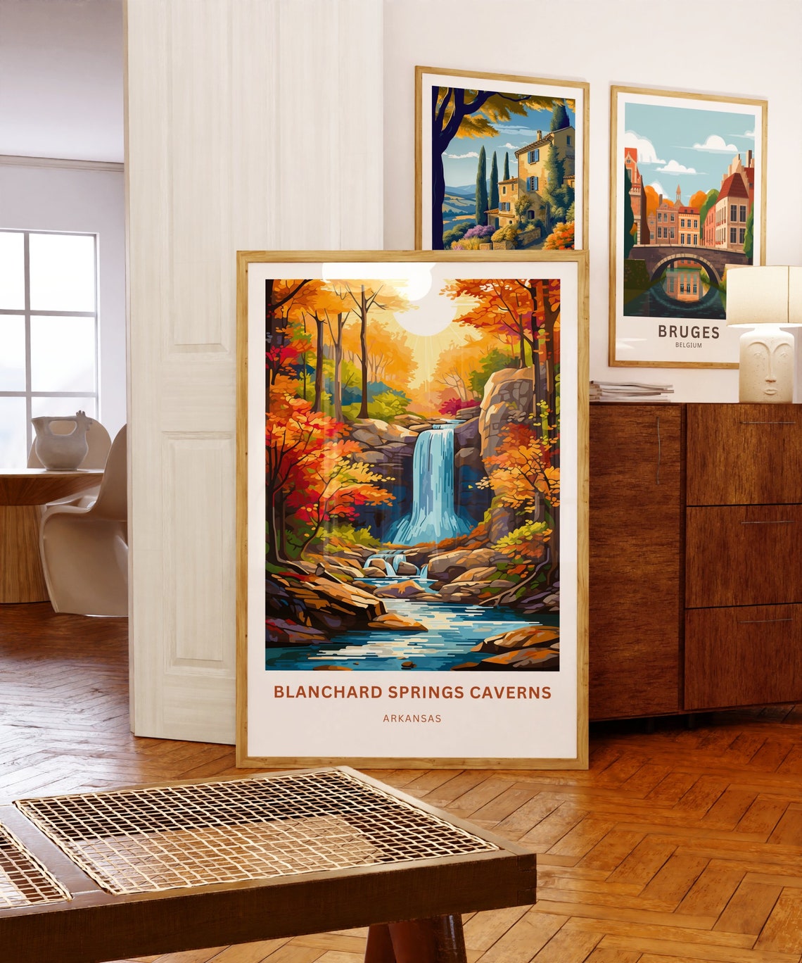 Personalized Blanchard Springs Caverns Arkansas Falls Travel Poster - Image 5
