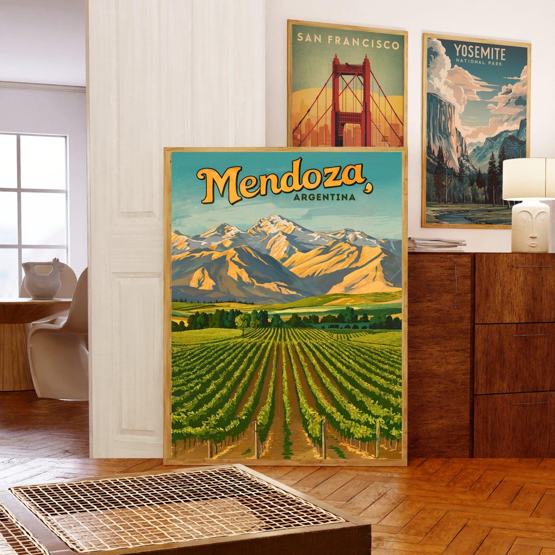 Mendoza Vintage Travel Poster Mendoza Print Argentina Wall Art Framed Gift Argentina Present - Image 5