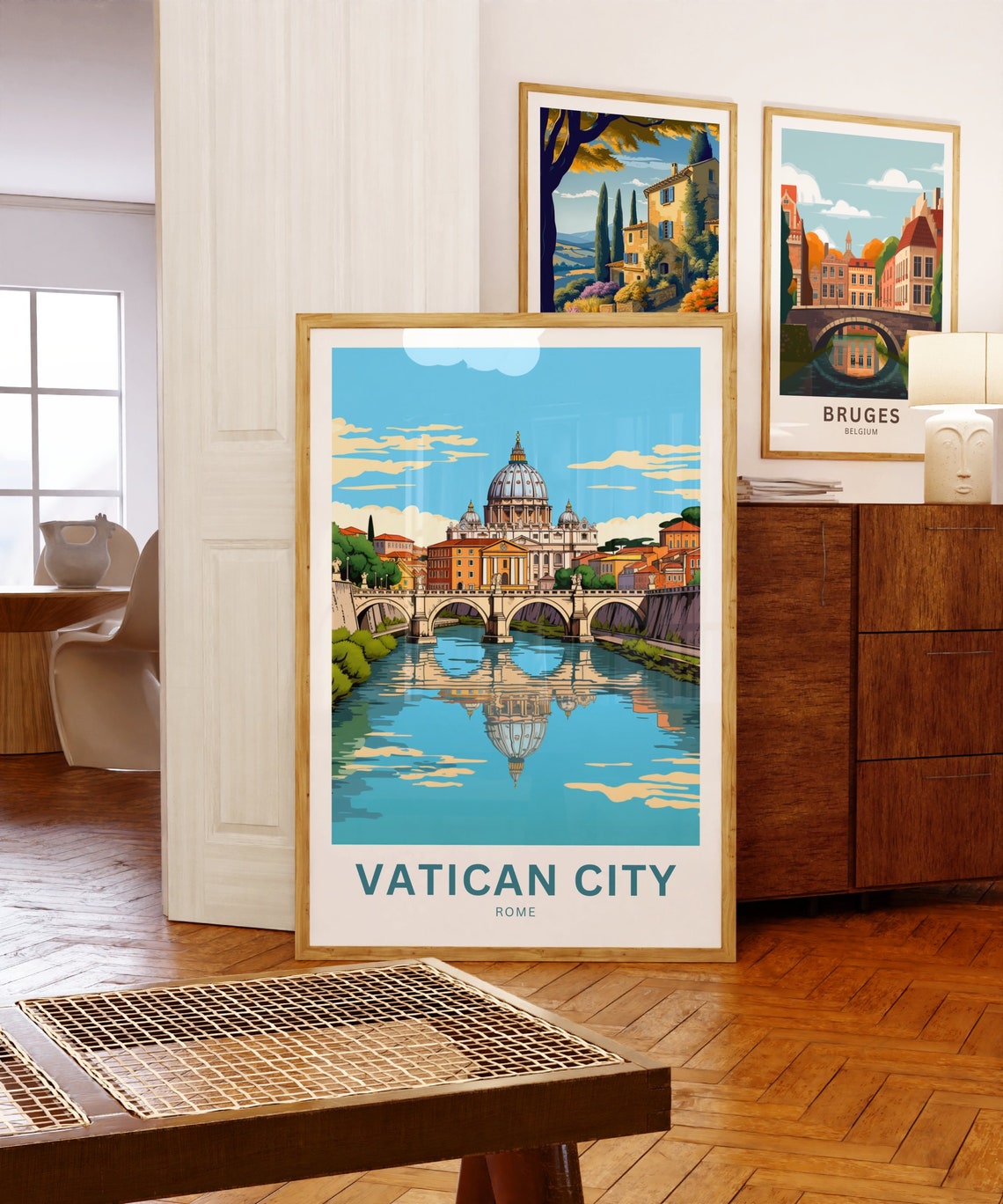 Vatican City Rome River Bridge Dome Personalized Travel Poster - Image 5