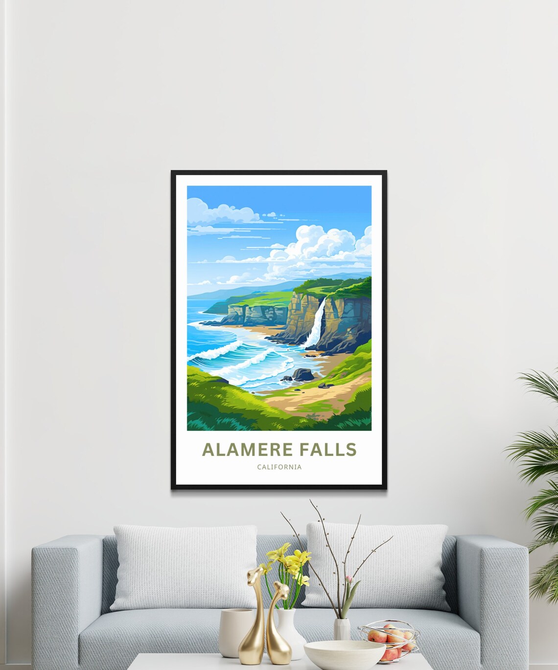 Personalized Alamere Falls Travel Poster, California - Image 3