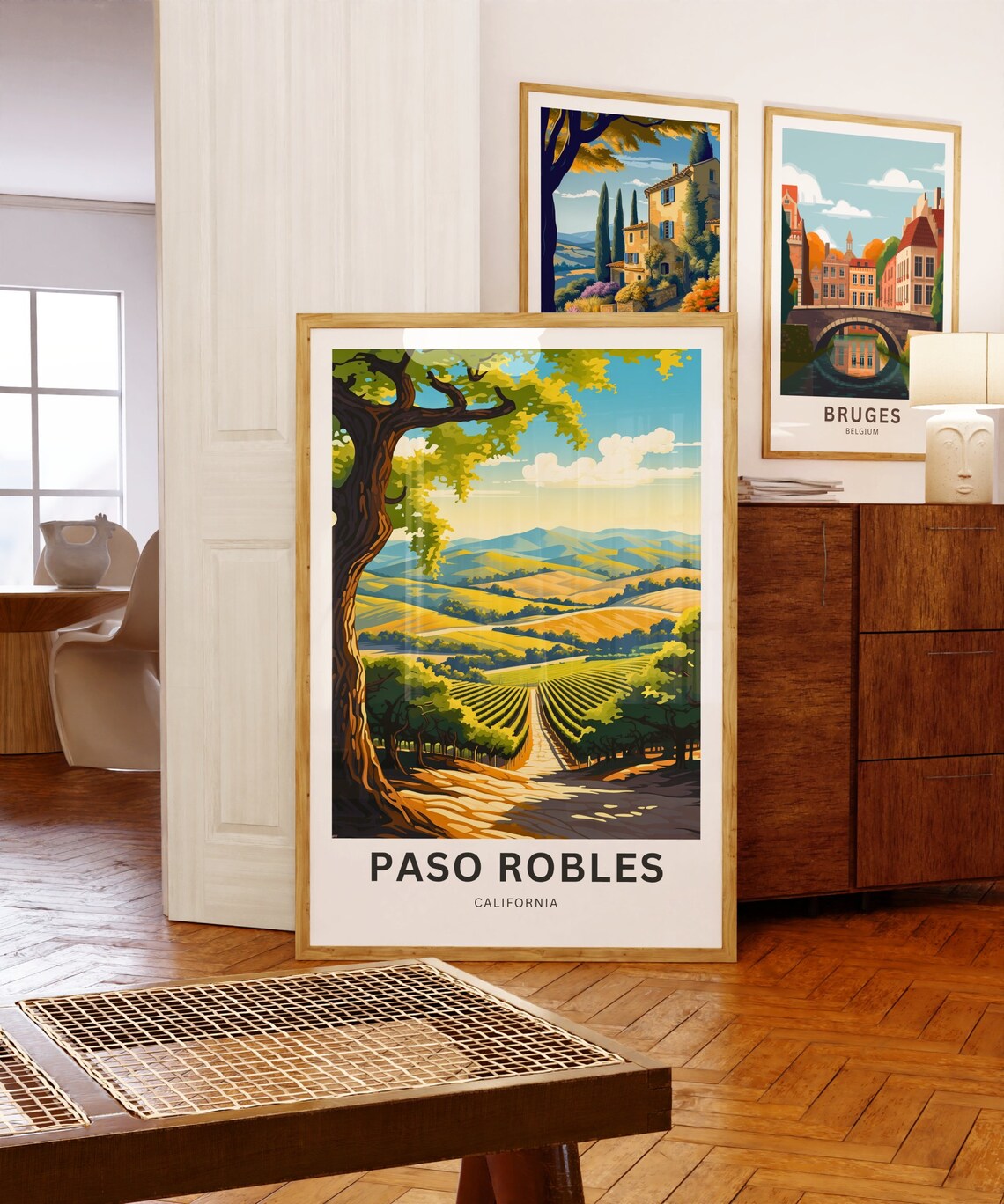 Paso Robles California Vineyard Hills Wine Country Travel Poster - Image 5
