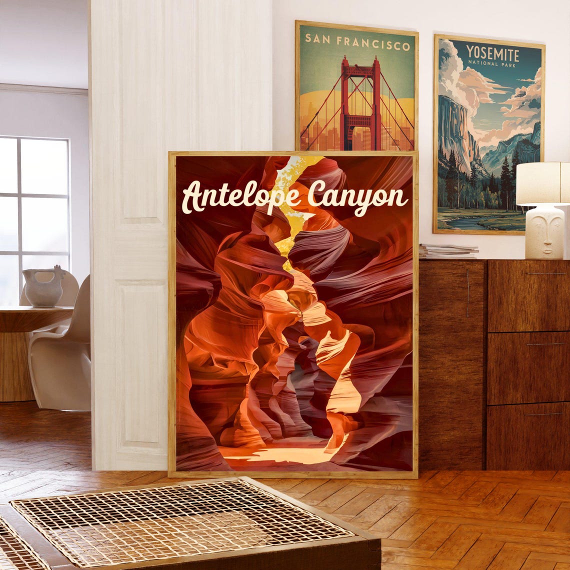 Antelope Canyon Light Beam Dramatic Slot Canyon Travel Poster - Image 5