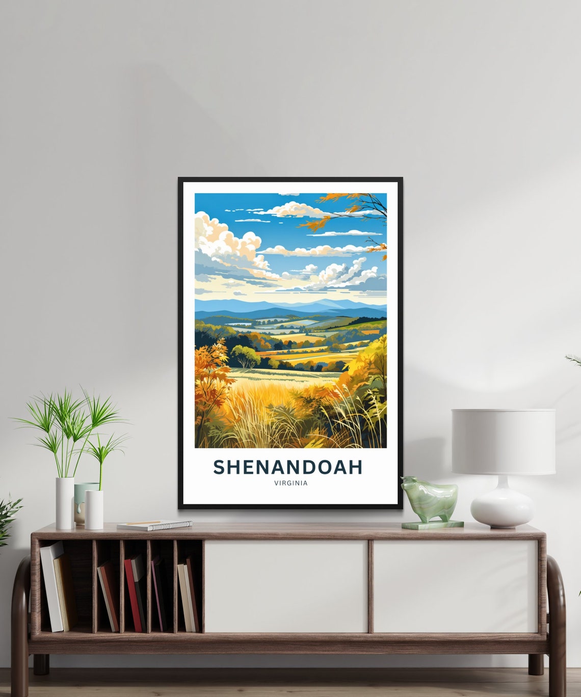 Shenandoah Virginia Personalized Golden Meadow Valley Travel Poster - Image 3