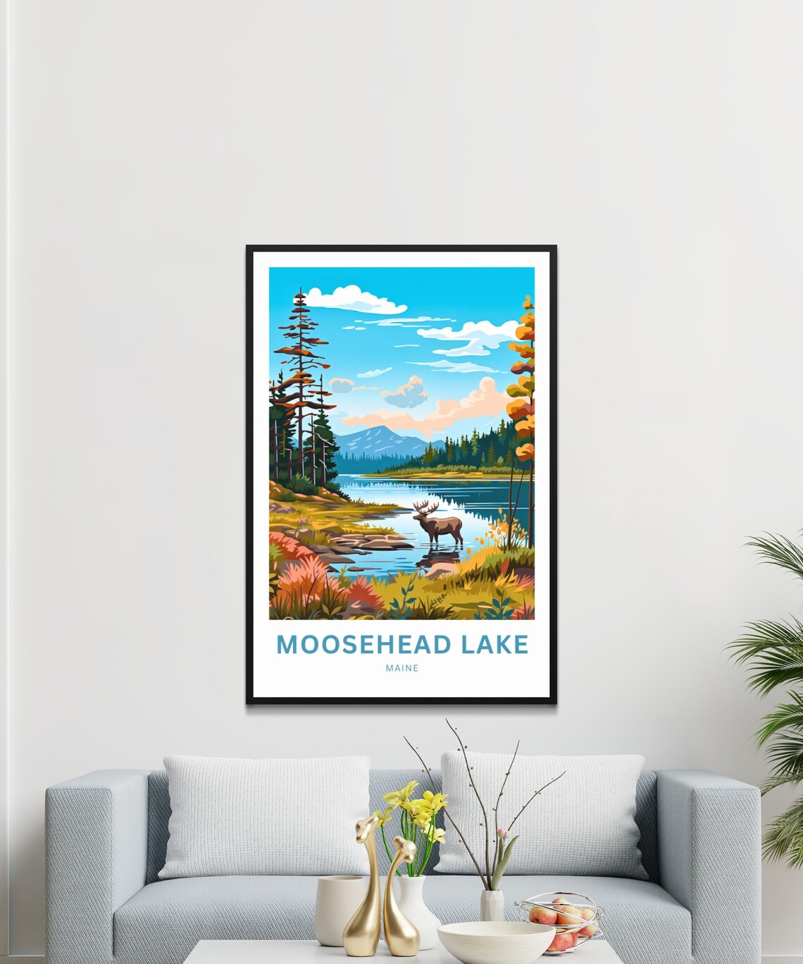 Personalized Moosehead Lake Travel Poster, Maine - Image 3