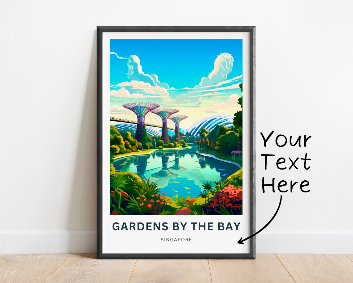 Gardens by the Bay Singapore Supertree Grove Custom Text Poster