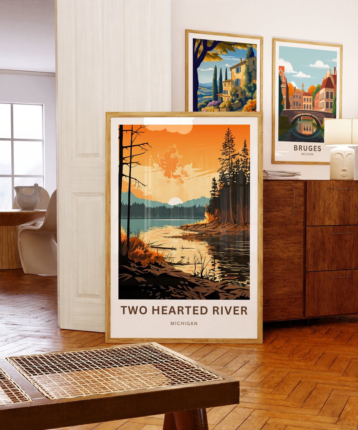 Personalized Two Hearted River Michigan Custom Vintage Travel Poster - Image 5
