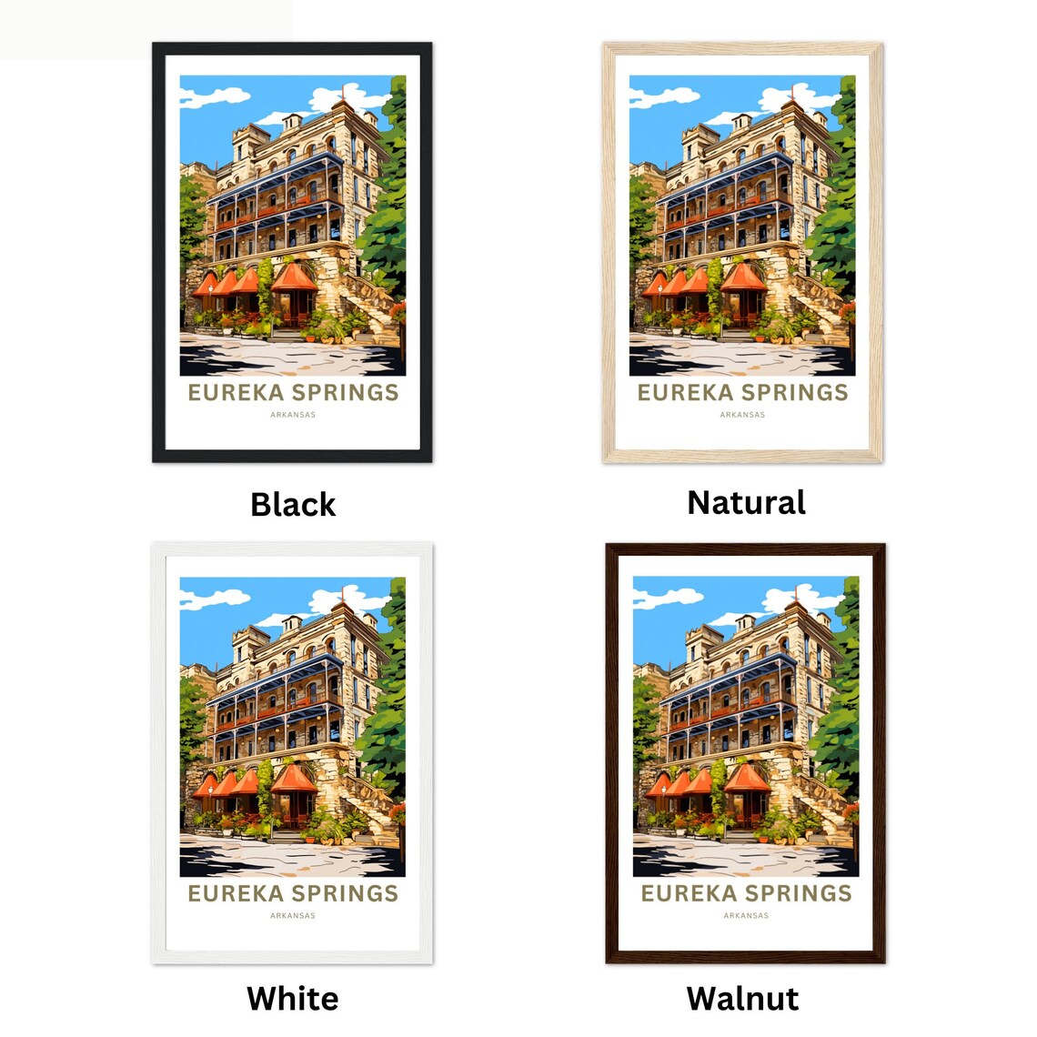 Eureka Springs Arkansas Historic Stone Hotel Grand Entrance Poster - Image 4
