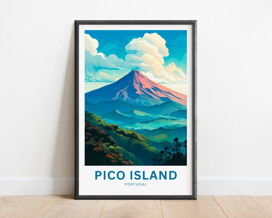 Pico Island Portugal Volcanic Mountain Peak Vista Majestic Poster