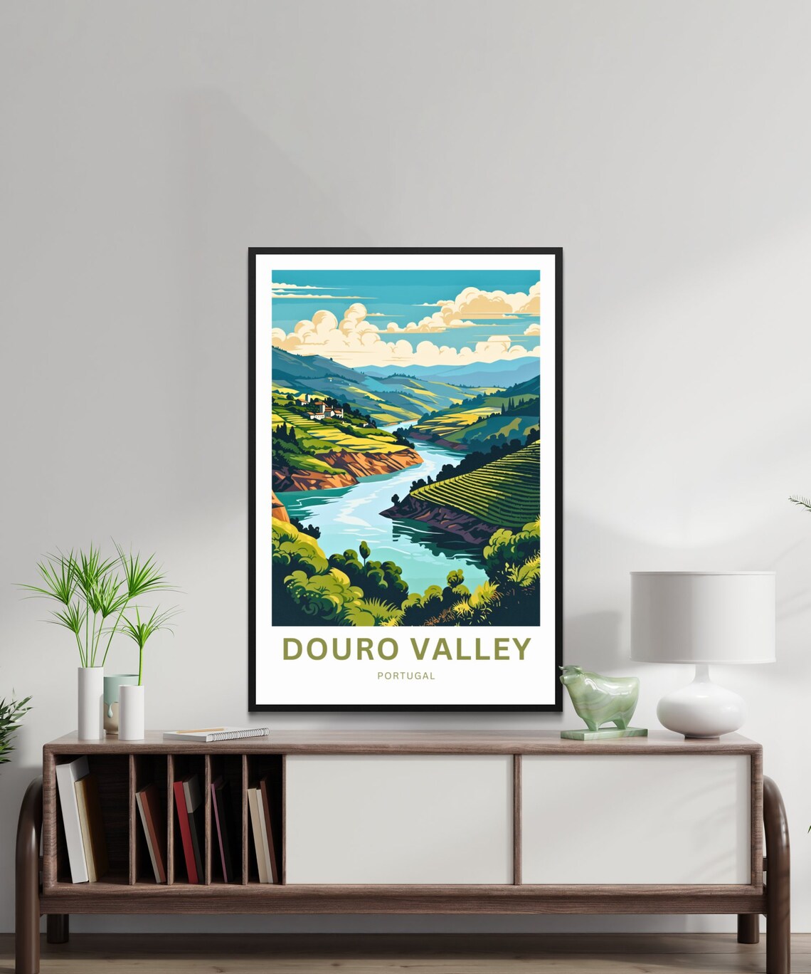 Douro Valley Portugal Terraced Vineyard River Vintage Travel Poster - Image 2