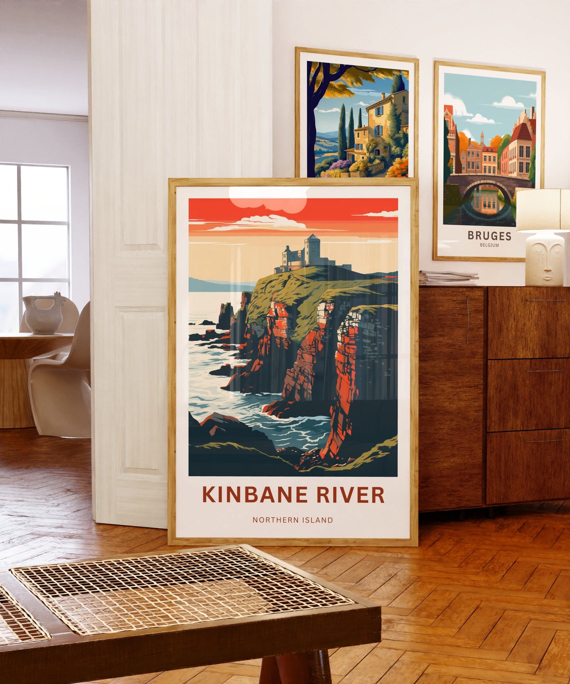 Personalized Kinbane River Castle Cliffs Custom Travel Poster - Image 5