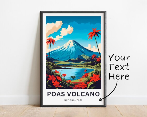 Poas Volcano National Park Personalized Snow Peak Lake Bloom Travel Poster
