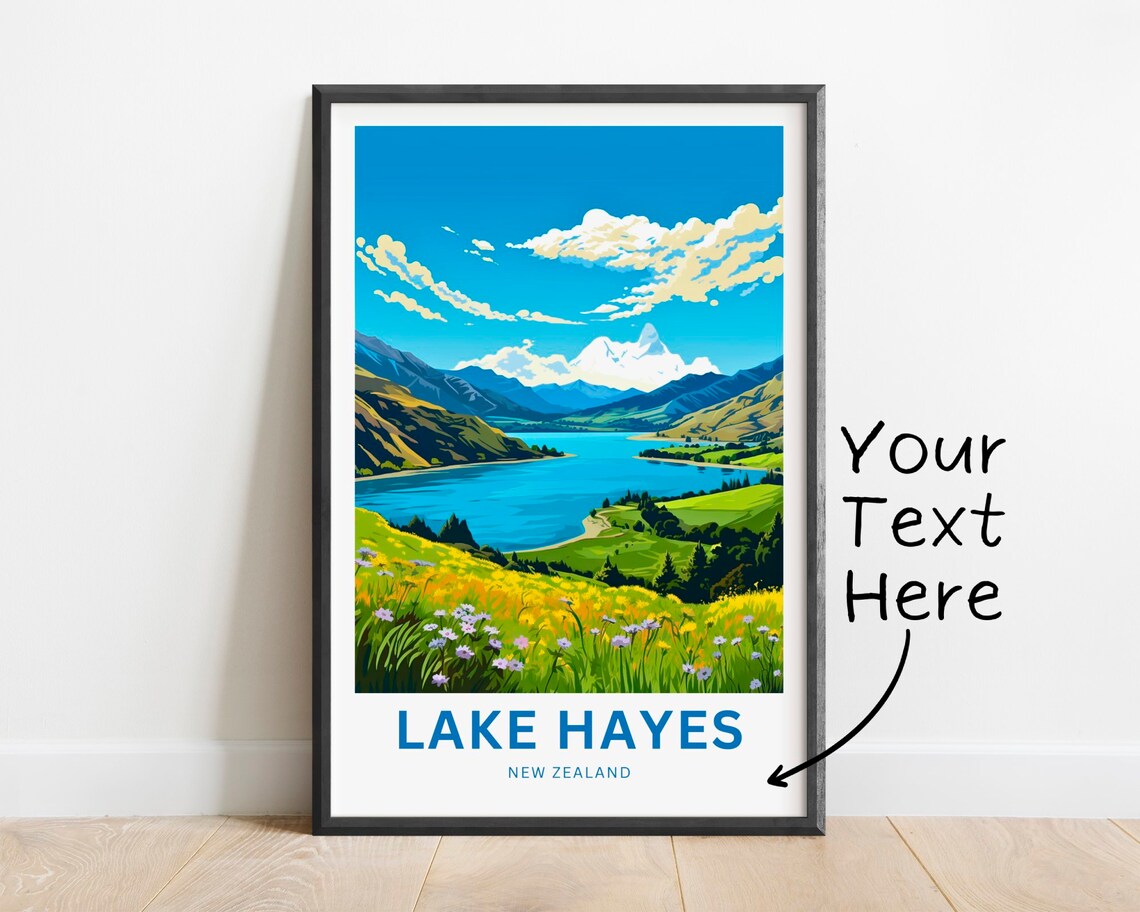 Lake Hayes New Zealand Personalized Wildflower Meadow Poster