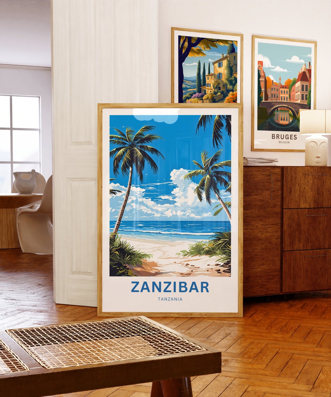Zanzibar Tanzania Personalized Palm Lined Path To Blue Water Poster - Image 5